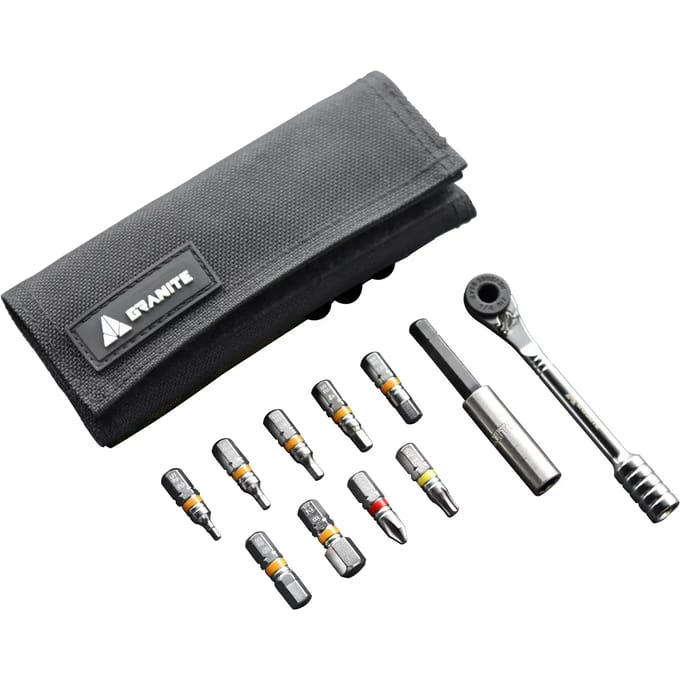 Granite Design Rock'n'Roll Zwart Fietsreparatieset - Mini ratel - Multitool