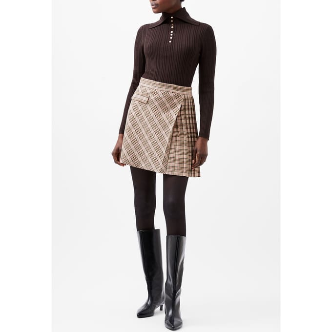French Connection Gina Checks Skirt Pink Check Taglia: 6 | Minigonne Outlet | Donna | Rosa