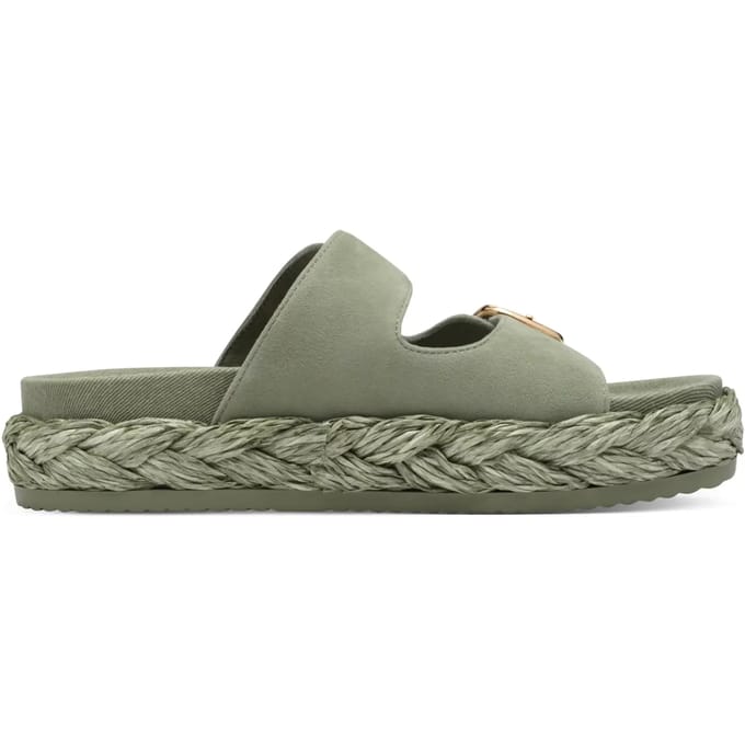 Tamaris Slippers groen Leer - Maat 38
