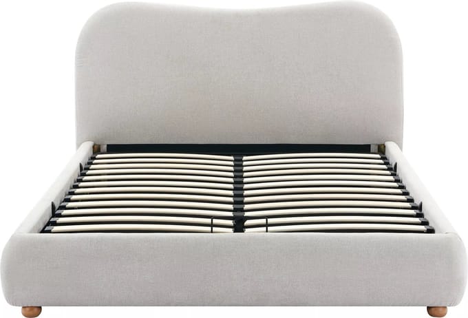 Vente-unique Bed met opbergruimte stof beige 160 x 200 cm