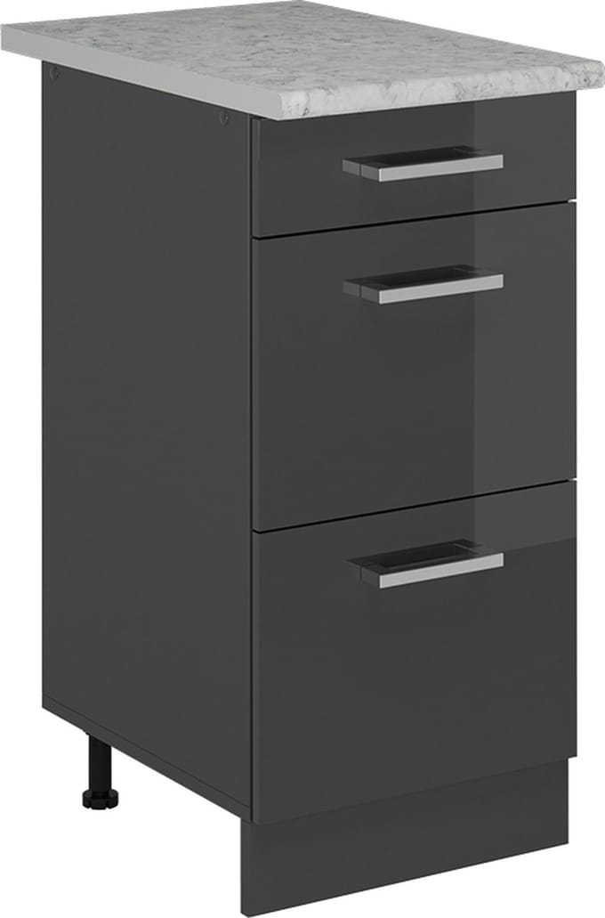 Vicco R-Line Keukenonderkast – 40 cm WB Marmer Antraciet Hoogglans