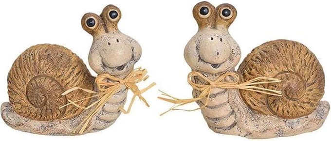 Slakken Duo - paasdecoratie - beelden gemaakt van klei