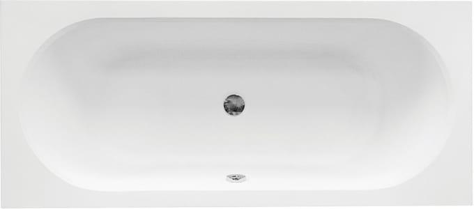 Badland VITAE ligbad 150 x 75 cm wit met baddrager met hoofdsteun met bamboe badplank