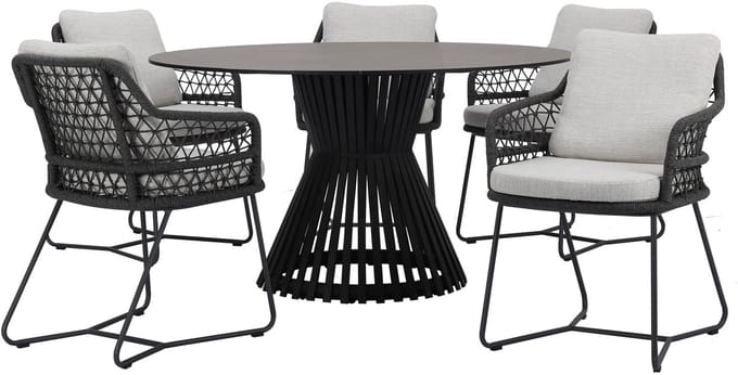 Taranto Pasadena dining tuinset 140xH75 cm 6 delig antraciet