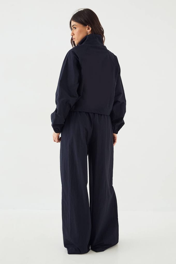 Dames DSGN Studio Wijde Pijpenbroek met Trekkoord Taille | Marineblauw | Maat: Medium