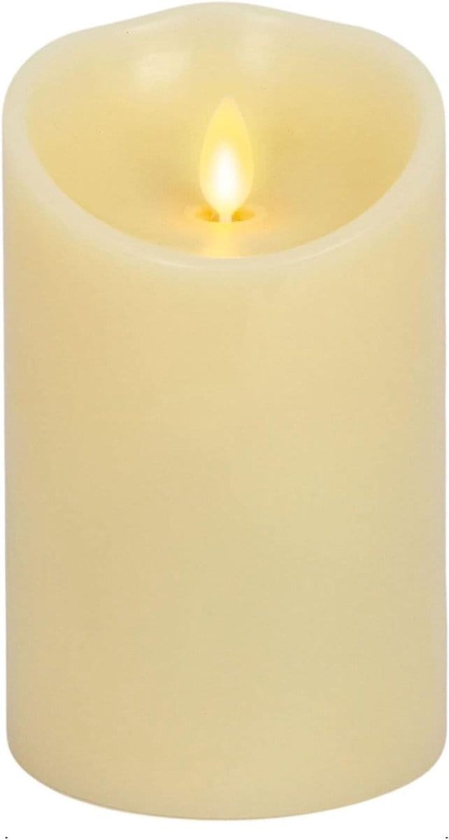 Luminara Moving Flameless Pillar LED Candle, Vanilla Honey Scented Ivory - 5 in