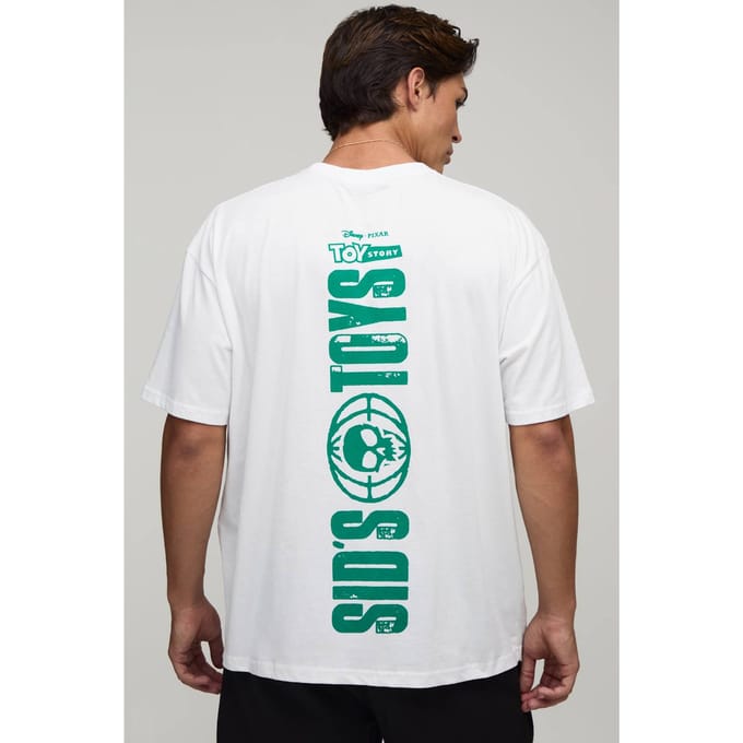 Oversized Sid's Toy Story Licentie Print T-shirt | White | Size Medium