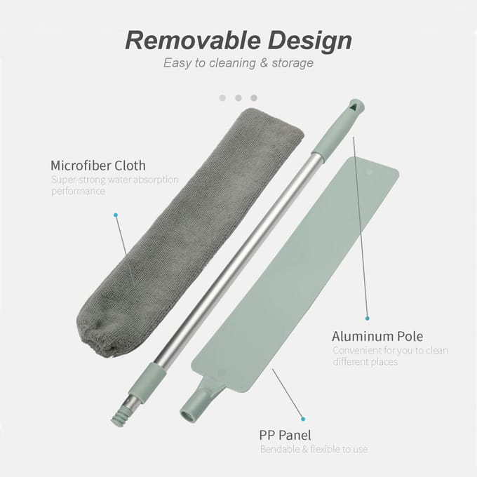 Microvezelstofborstel Gap Stofreinigingsartefact Wasbare microvezelstofdoek Buigbaar Uitschuifbaar Gap Type 1 gray