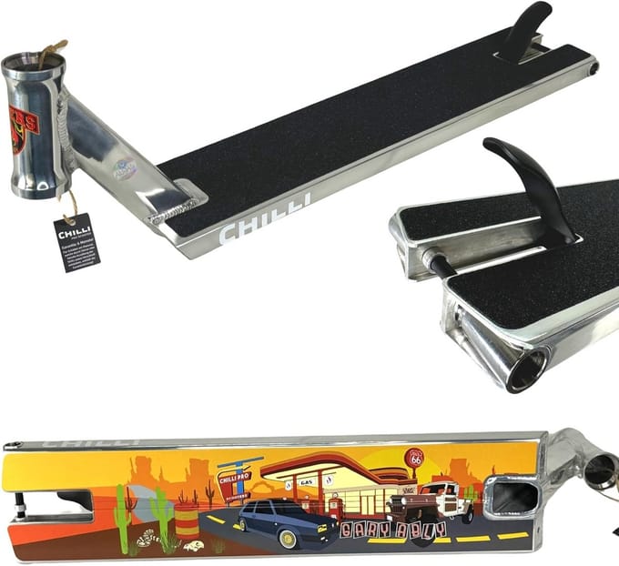 Stuntstep Deck Lichtgewicht Aluminium met GripTape voor Park en Street