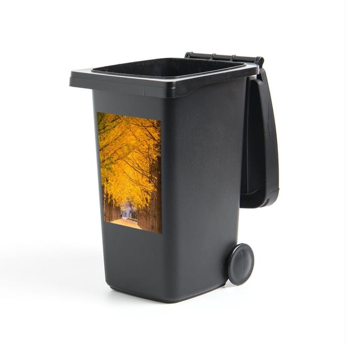 Container sticker Zuid-Korea - Gele bomen in Zuid-Korea Klikosticker - 40x60 cm - kliko sticker - weerbestendige containersticker