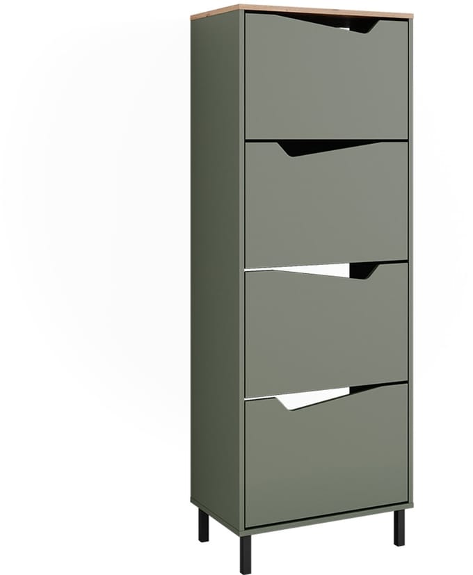 Vicco Marelle Schoenklaprek – 60 x 167.4 cm met 4 compartimenten Groen/Kunstzinnig