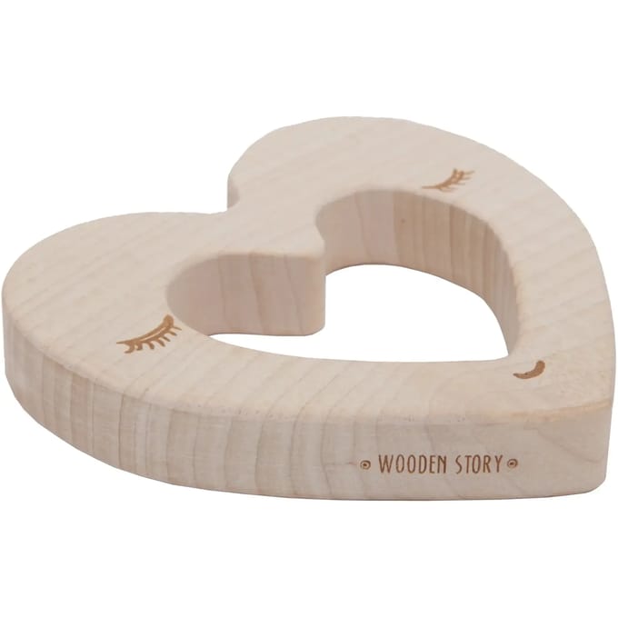 Houten tandenring hart Wooden Story