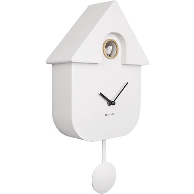 Karlsson Koekoeksklok Modern Cuckoo ABS - Wit - 41x8,5x21,5cm - Scandinavisch