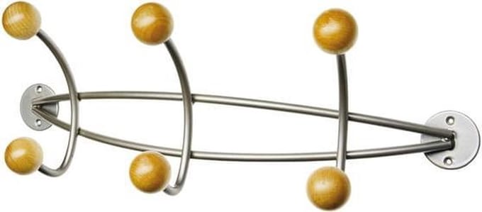 Wandgarderobe Alco - zilver - metaal 3 dubbele haken
