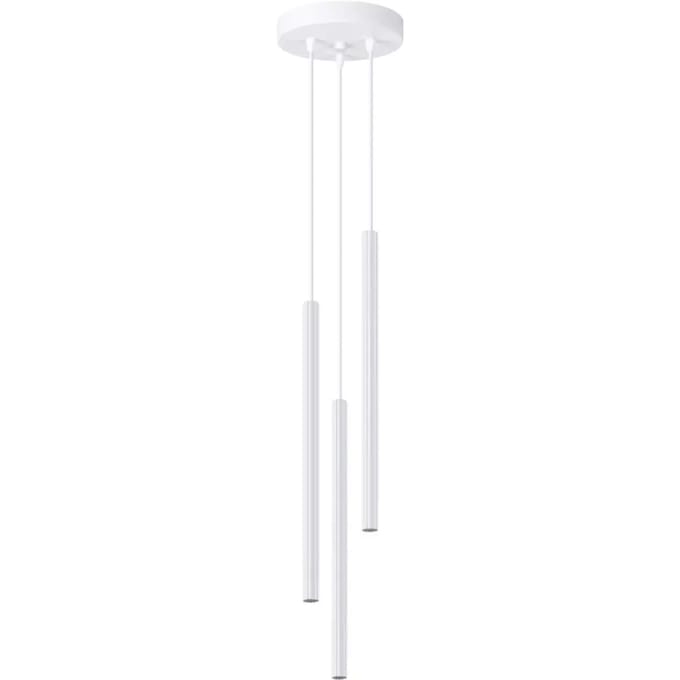Hanglamp ARCHE 3P - Sollux Lighting - IP20 - Wit staal behuizing - 20 x 20 x 120 cm - 3xG9 LED, exclusief lichtbron - Max. 8 W - Moderne hanglamp voor woonkamer, eetkamer en keuken