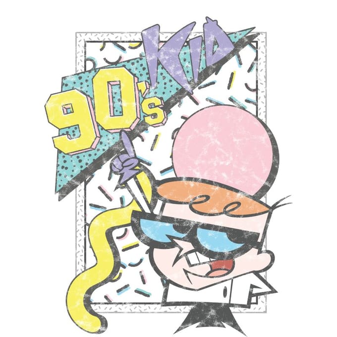 Cartoon Network Spin-Off Dexter's Laboratory 90s kinder t-shirt - Wit - 5XL