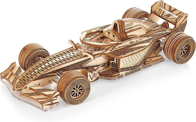 Mechanisch 3D Houten Puzzelmodel Racer