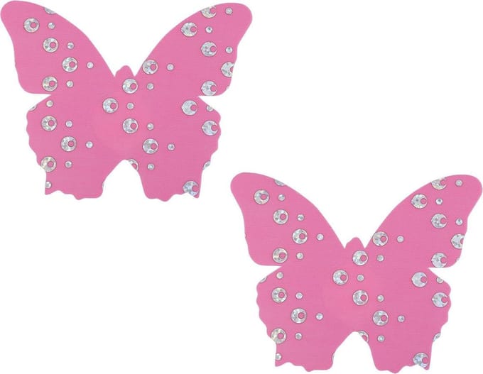 Banoch - Nipple Sticker Butterfly Pink Diamond - Vlinder Roze