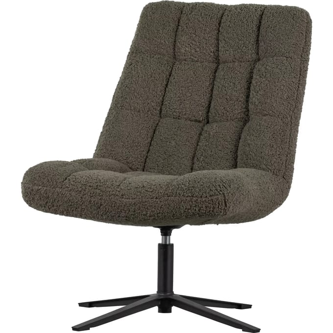 WOOOD Job Draaifauteuil - Teddy - Groen - 101x70x85