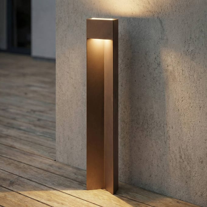 Lucande LED tuinpadverlichting Kaholo, bruin, 90 cm, IP44