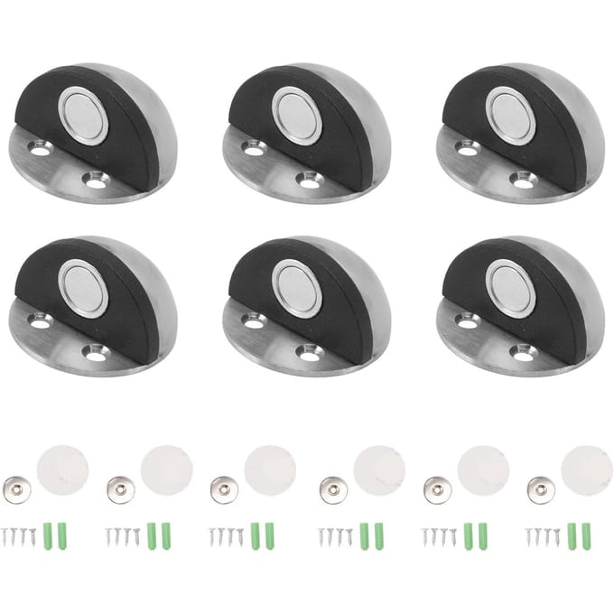 6 Stuks Halve Maan Deurstopper Roestvrij Staal Rubber Vloermontage Halfrond Deurstopper