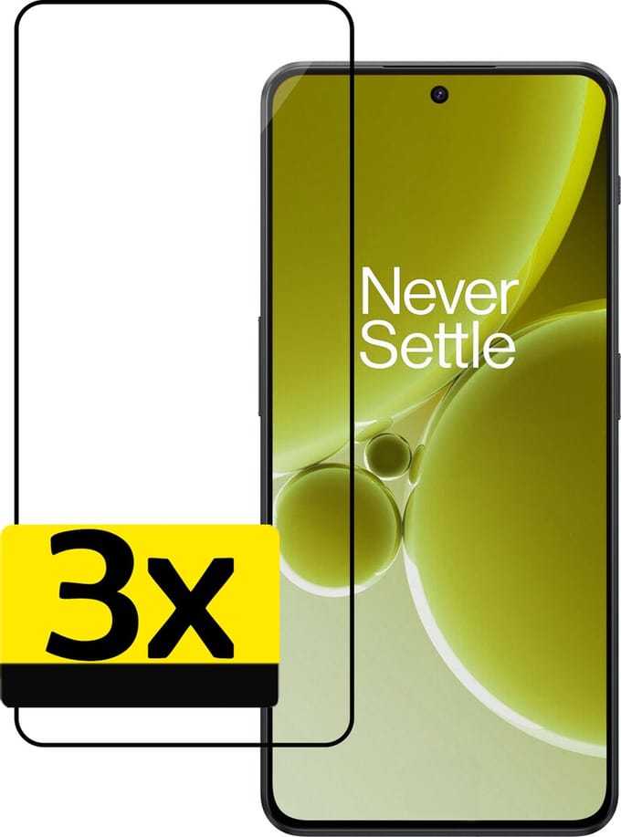 Screenprotector - Geschikt voor OnePlus Nord 3 - 3 Stuks - Full Cover - Beschermglas - Gehard Glas - Tempered Glass - Screen Protector