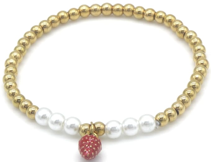 Armband Aardbei – RVS – Fris & Fruitig