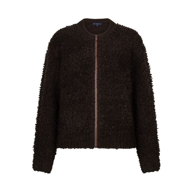 Red Button Rb bomber knit boucle espresso