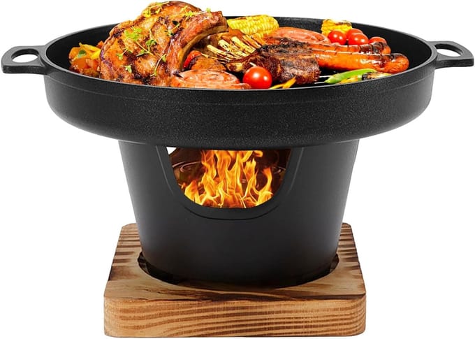 Draagbare Mini Grill - Tafel BBQ - Compact Grillen - Rookvrij Ontwerp - 844 Gram - Zwart