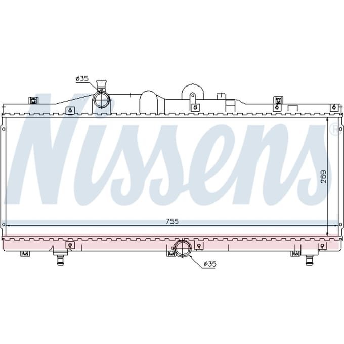 Radiator, motorkoeling NISSENS 61671