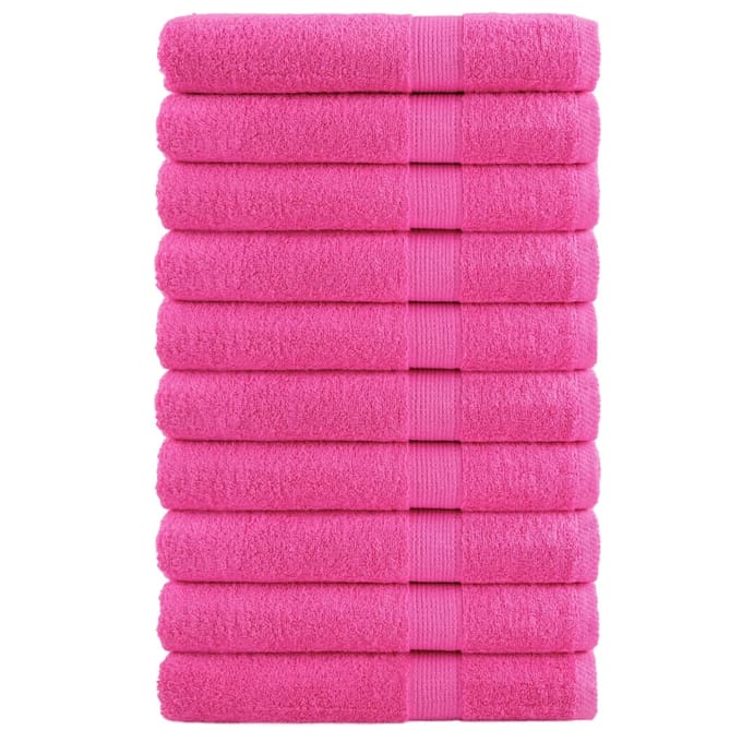 vidaXL - Handdoeken - SOLUND - 10 - st - 600 - g/m² - 100x200 - cm - roze