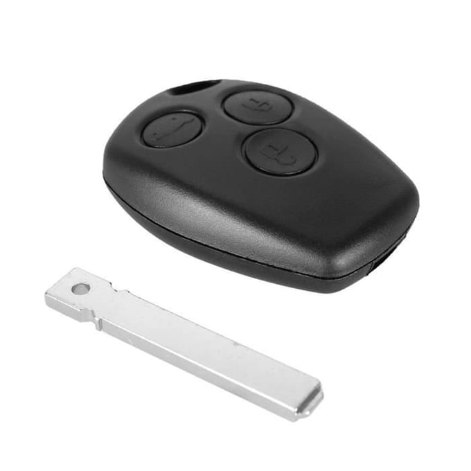 Coque Clé pour Renault Clio Kangoo Modus Twingo Trafic Master - 3 Boutons - Plip télécommande black
