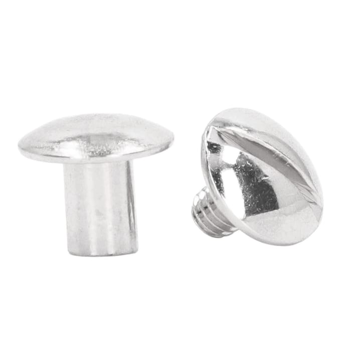 200 Sets Boekbindschroef Uniforme Coating Gebogen Oppervlakken Galvanische Behandeling Boekbinden zilver