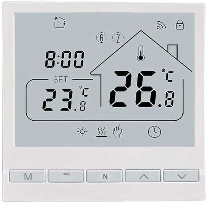 GELLDG Vloerverwarmingsthermostaat - Digitale vloerverwarmingsthermostaat - 230V wandthermostaat - Verwarmingsthermostaat - Temperatuurregelaar - Wit
