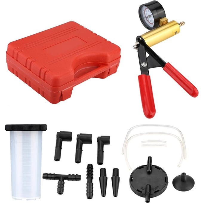 Kit de testeur de pression de pompe à vide manuelle automatique Outil de test de purge de frein red