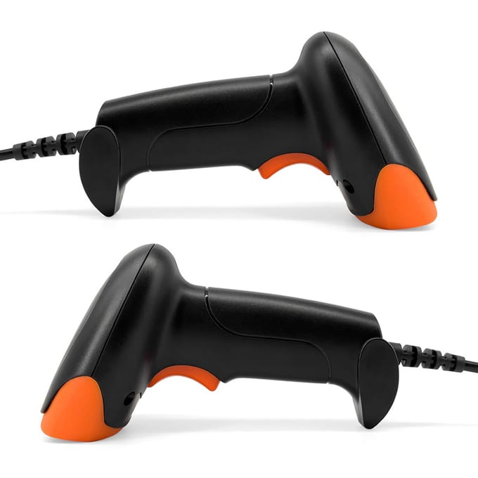 Scanner de codes-barres QR 1D 2D portable Lecteur de codes-barres filaire USB Manuel Balayage continu Capteur d'image CMOS Support Papier USB Connect black