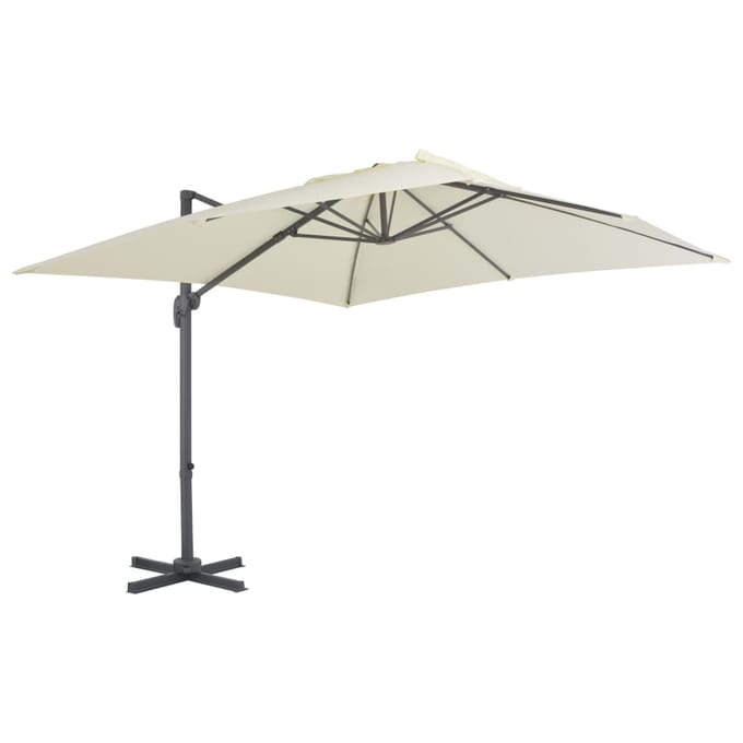 vidaXL - Parasol - met - draagbare - voet - zandkleurig
