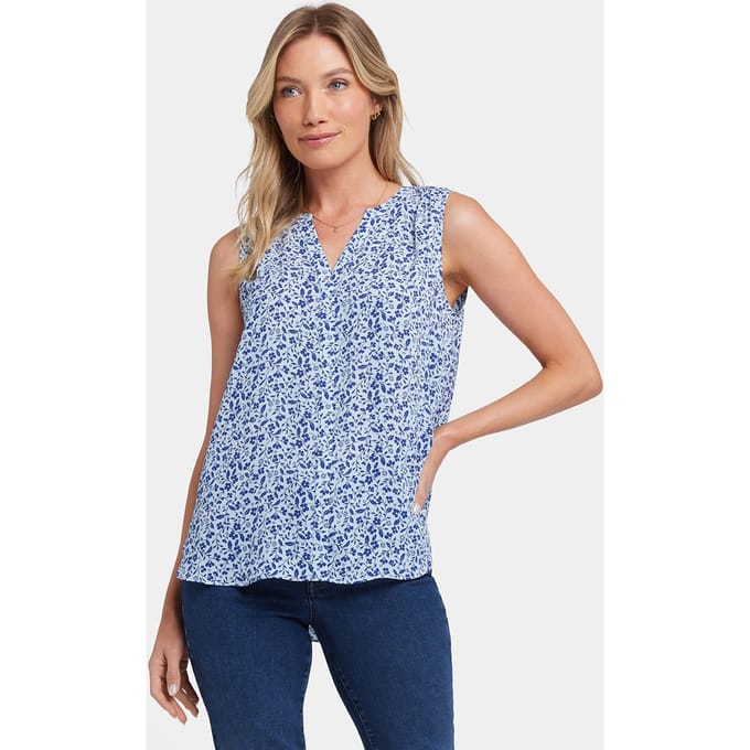 Mouwloze Pintuck Blouse