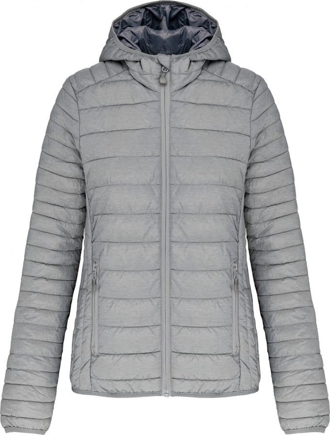 Kariban Ladies' lightweight hooded padded jacket K6111 - Marl Silver - M