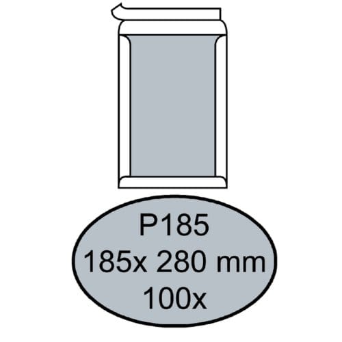 Envelop Quantore bordrug P185 185x280mm zelfklevend wit 100 stuks