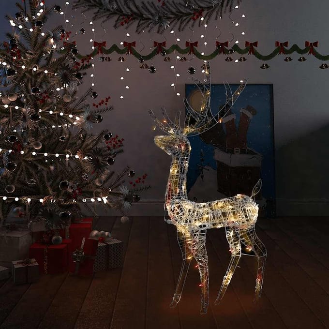 vidaXL - Kerstversiering - rendier - 140 - LED's - 128 - cm - acryl - meerkleurig