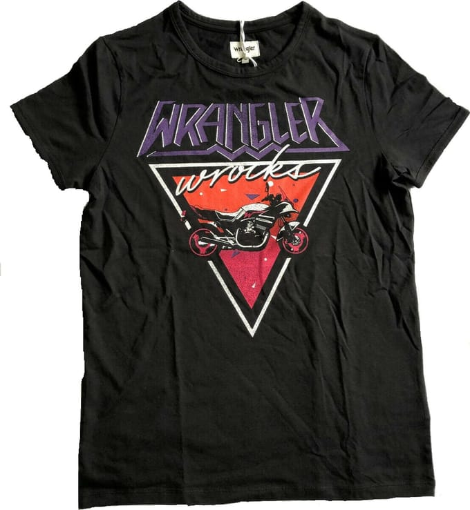 Wrangler Ringer T-shirt - Zwart - Maat M