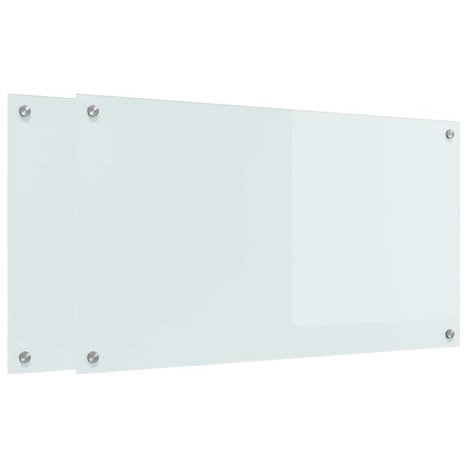 vidaXL - Keukenachterwand - 2 - st - Wit - 90 - x - 50 - cm - gehard - glas