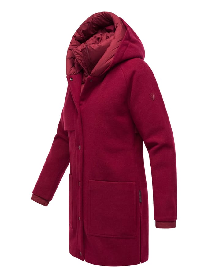 Navahoo Flauschwunder dames wintermantel met afneembare kraag