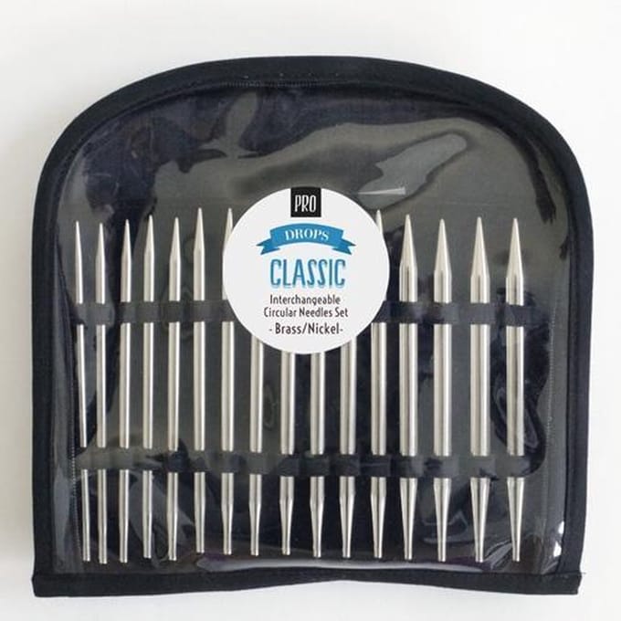 DROPS Pro Classic Verwisselbare Rondbreinaalden Set - Messing met nikkel omhulsel