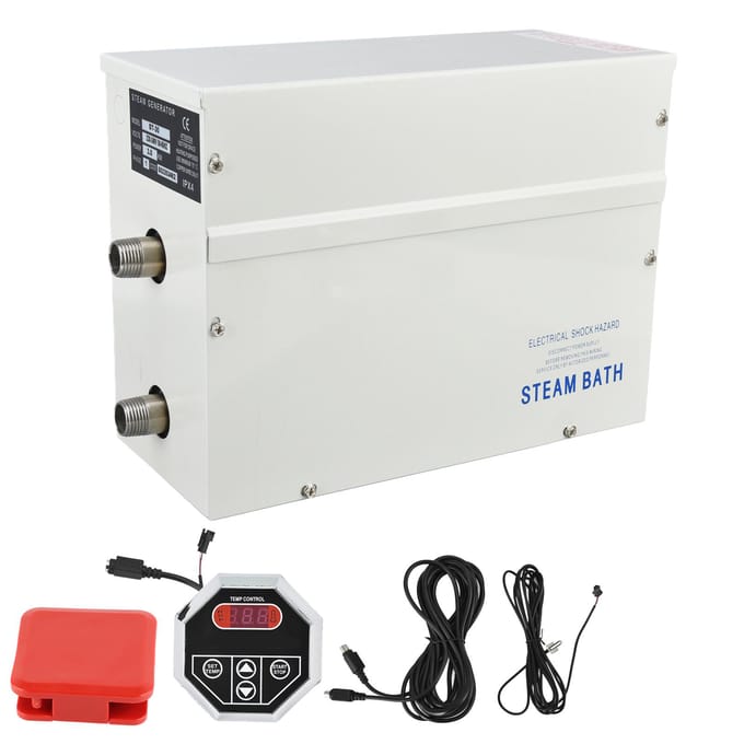 3KW Stoomgenerator Stoomdouche Automatische Ontkalking SPA Sauna Bad Generator Stoomkamer Accessoire white