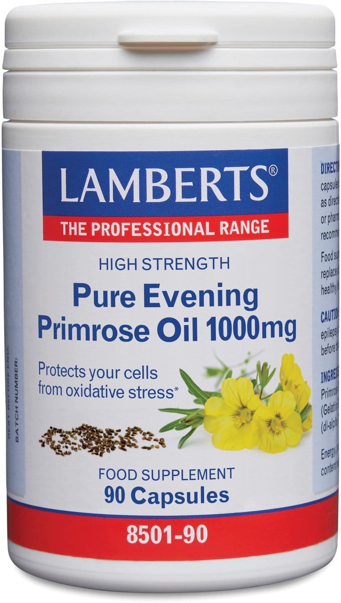 Lamberts Teunisbloemolie 1000 mg - 90 Capsules - Voedingssupplementen