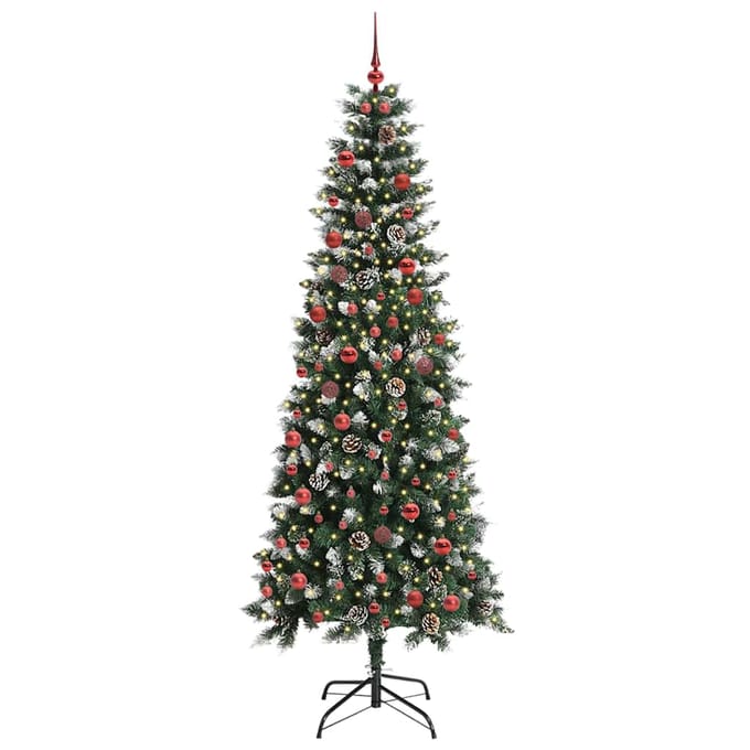 vidaXL - Kunstkerstboom - Groen - 210 - cm - PVC - en - Plastic - en - Staal