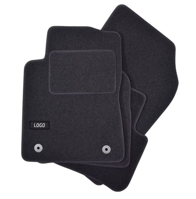 Tapis de sol - J&amp;J Automotive - ID.Buzz - Velours noir - 2 pièces - Antidérapant et imperméable