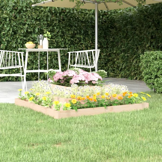 vidaXL - Plantenbak - 110x110x27 - cm - massief - grenenhout
